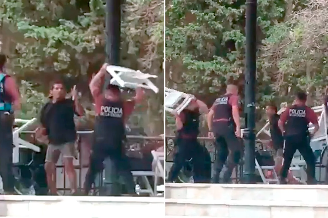 Policías detuvieron a un violento a los sillazos