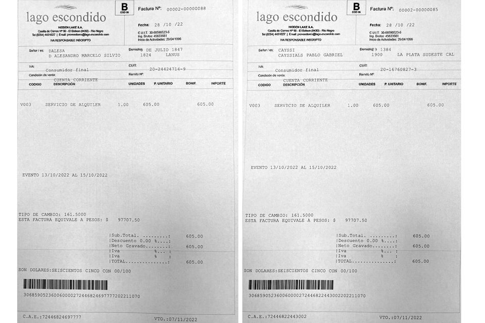 Las facturas truchas de los jueces y funcionarios de Lago Escondido