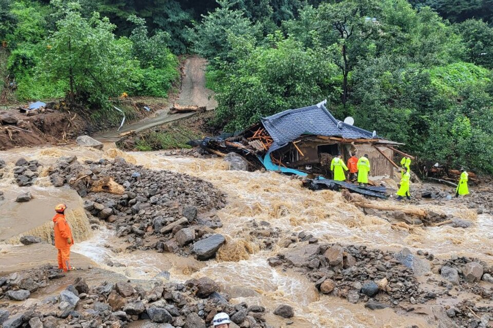 Inundaciones y deslizamientos de tierra en Corea del Sur