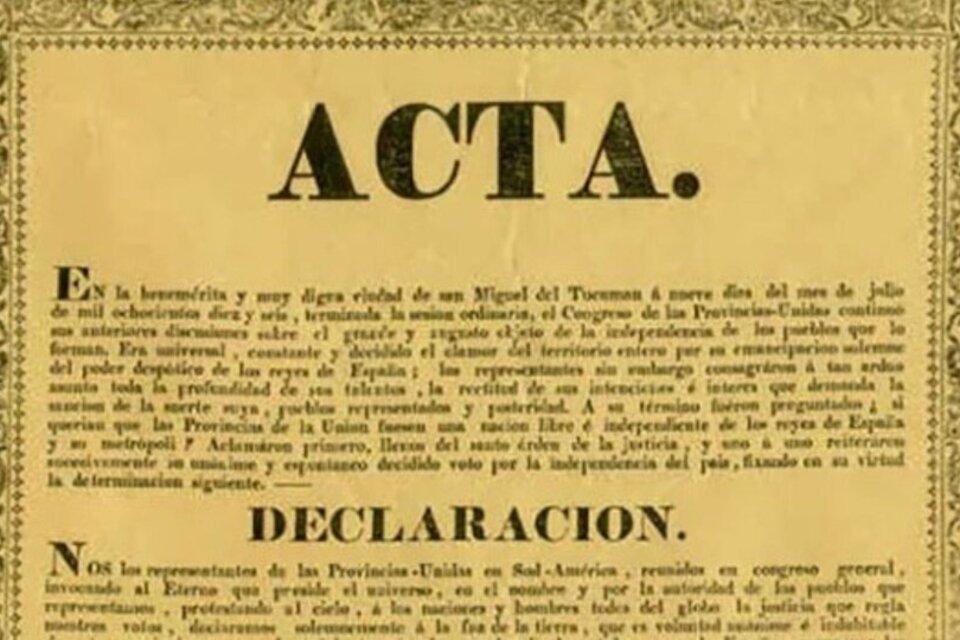 La Aduana recuperó un impreso original de la declaración de la Independencia de